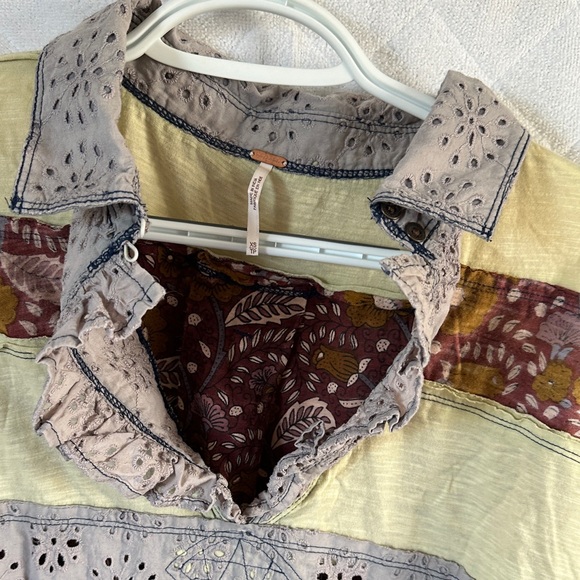 Free People Multicolor Striped Patchwork Blouse - Picture 3 of 5